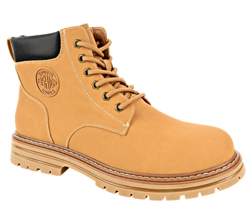 Ghete casual, barbati, MELS, 501235 galben, piele nabuc